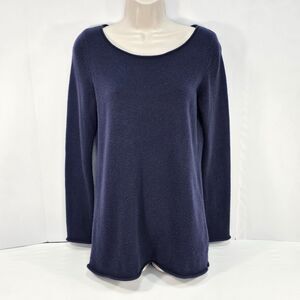 Gap Navy  Roll Edge Wool Blend Sweater Women’s Medium 2010s Minimalist Casual